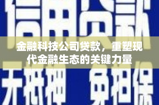 登封金融科技公司贷款，重塑现代金融生态的关键力量