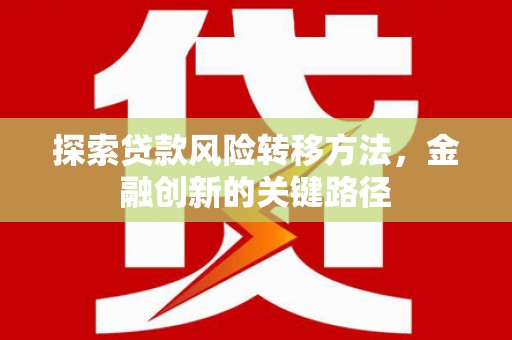 登封探索贷款风险转移方法，金融创新的关键路径